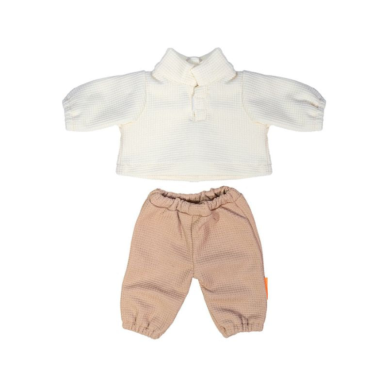 Miniland Doll Top and Trouser Set Beige - 38cm