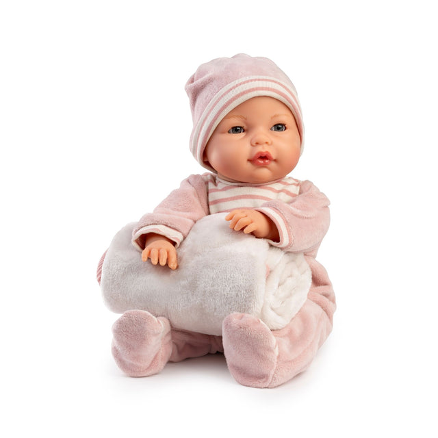 Antonio Juan Crying Doll Bimba with Pink Blanket - 37cm