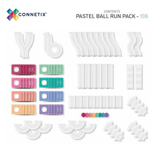 Connetix Magnetic Tiles 106 Piece Pastel Ball Run Pack