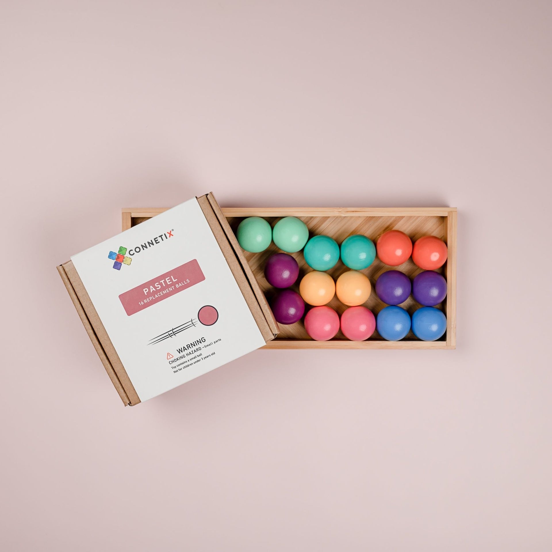 Connetix Magnetic Tiles 16 Piece Pastel Replacement Ball Pack