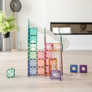 Connetix Magnetic Tiles 80 Piece Pastel Ball Run Expansion Pack