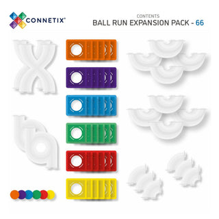 Connetix Magnetic Tiles 66 Piece Rainbow Ball Run Expansion Pack