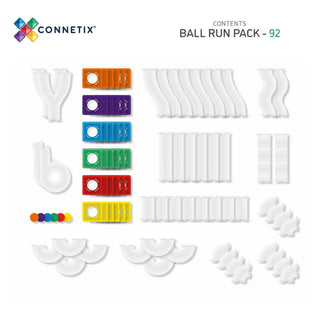 Connetix Magnetic Tiles 92 Piece Rainbow Ball Run Pack