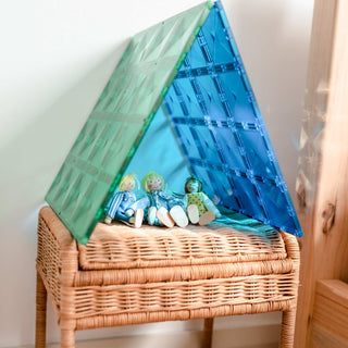 Connetix Magnetic Tiles 2 Piece Rainbow Base Plate Pack - Green & Blue