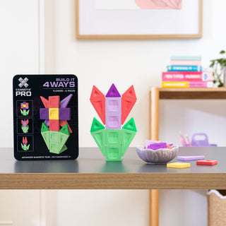 CONNETIX Magnetic Tiles 21 Piece Pro Build-It Flower Set