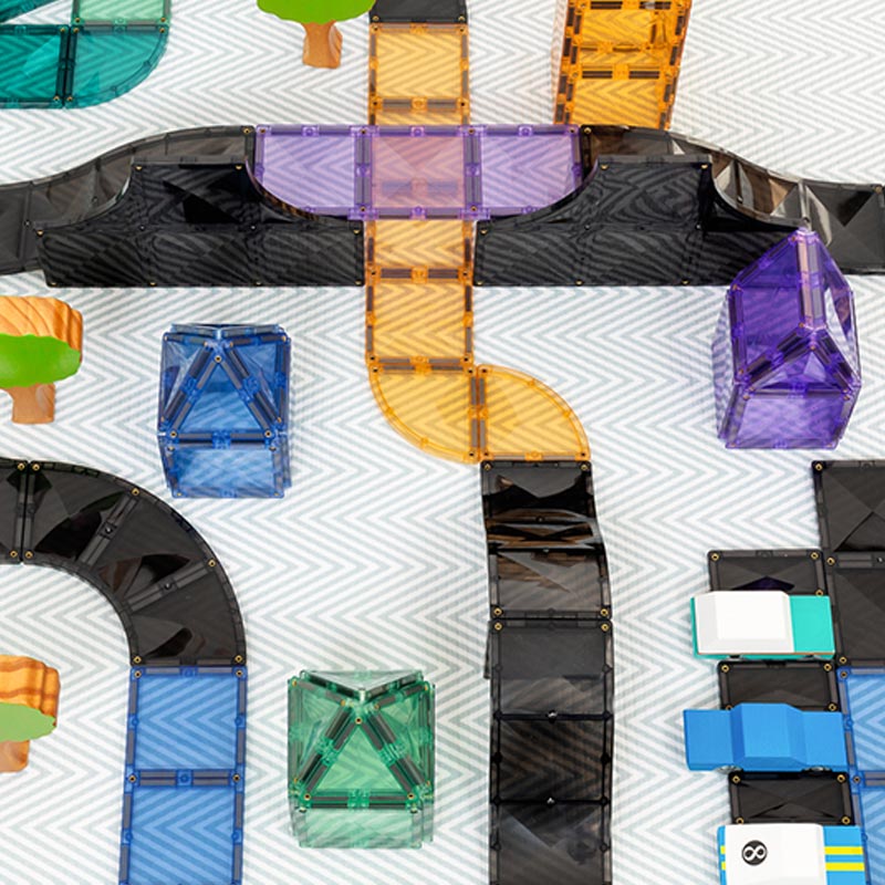 Connetix Magnetic Tiles 16 Piece Roads Ramps and Intersections Pack