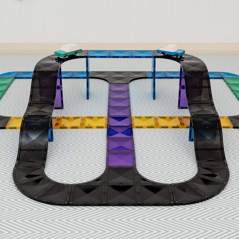 Connetix Magnetic Tiles 16 Piece Roads Ramps and Intersections Pack
