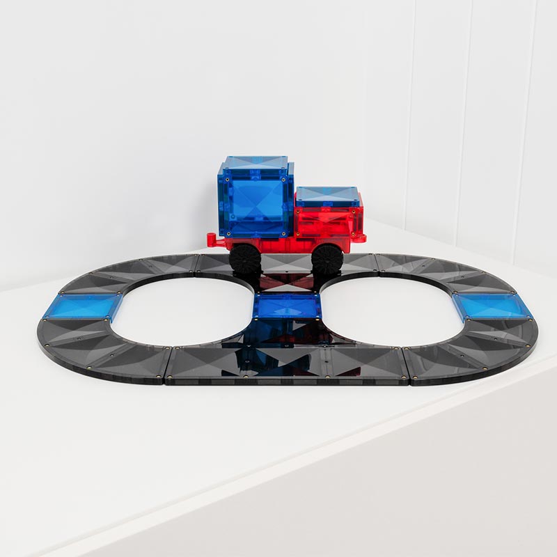Connetix Magnetic Tiles 16 Piece Roads Ramps and Intersections Pack