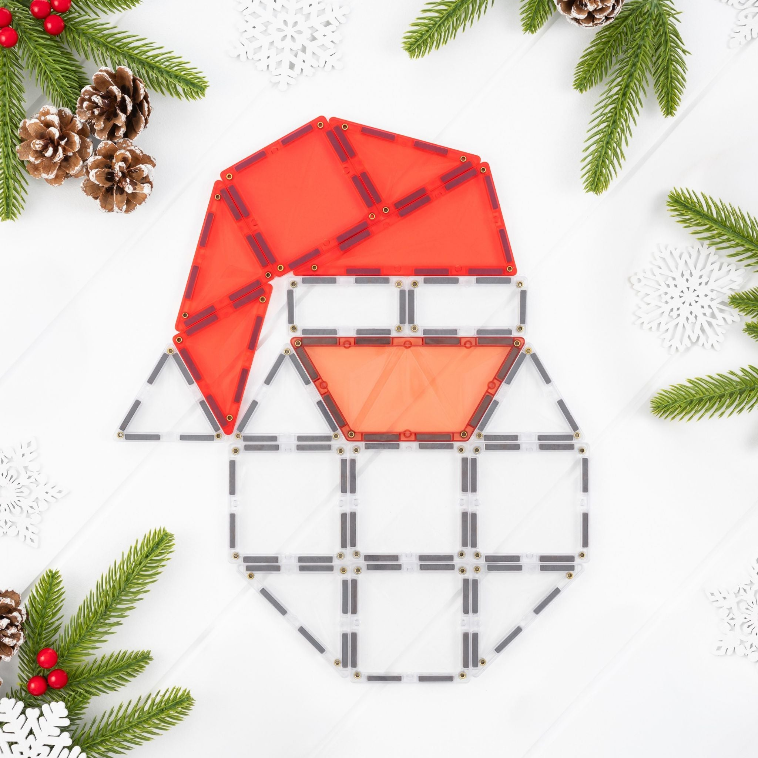 CONNETIX Magnetic Tiles 17 Piece Christmas Santa Pack