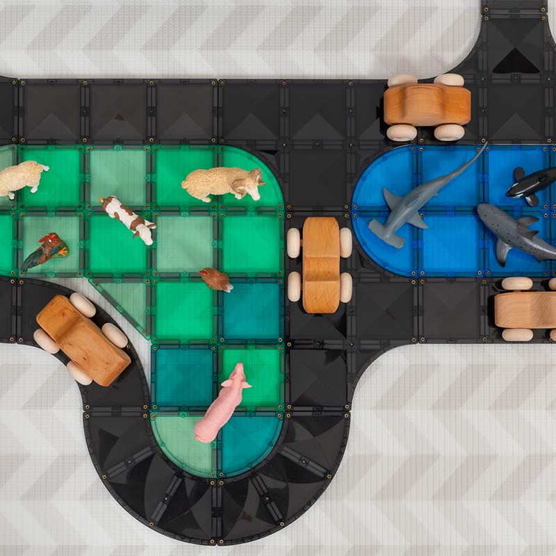 Connetix Magnetic Tiles 48 Piece Roads Creative Pack