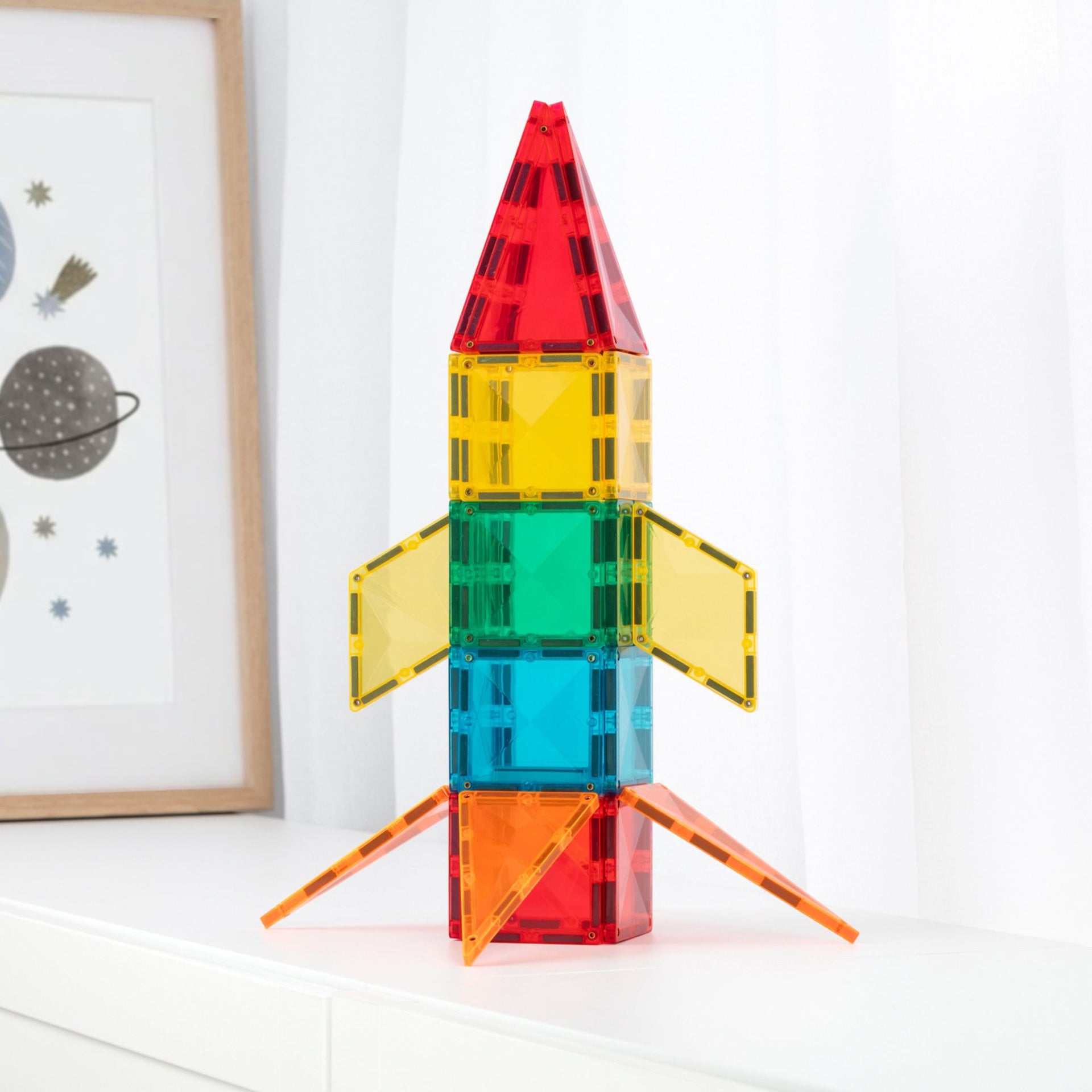 CONNETIX Magnetic Tiles 30 Piece Light Rocket Pack