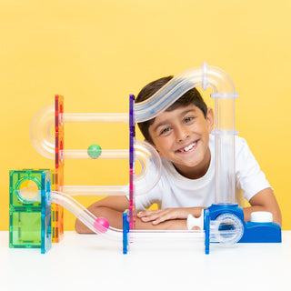 CONNETIX Magnetic Tiles 47 Piece Ball Run Launcher Pack