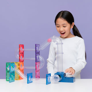 CONNETIX Magnetic Tiles 47 Piece Ball Run Launcher Pack