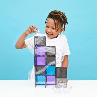 CONNETIX Magnetic Tiles 61 Piece Ball Run Galaxy Pack
