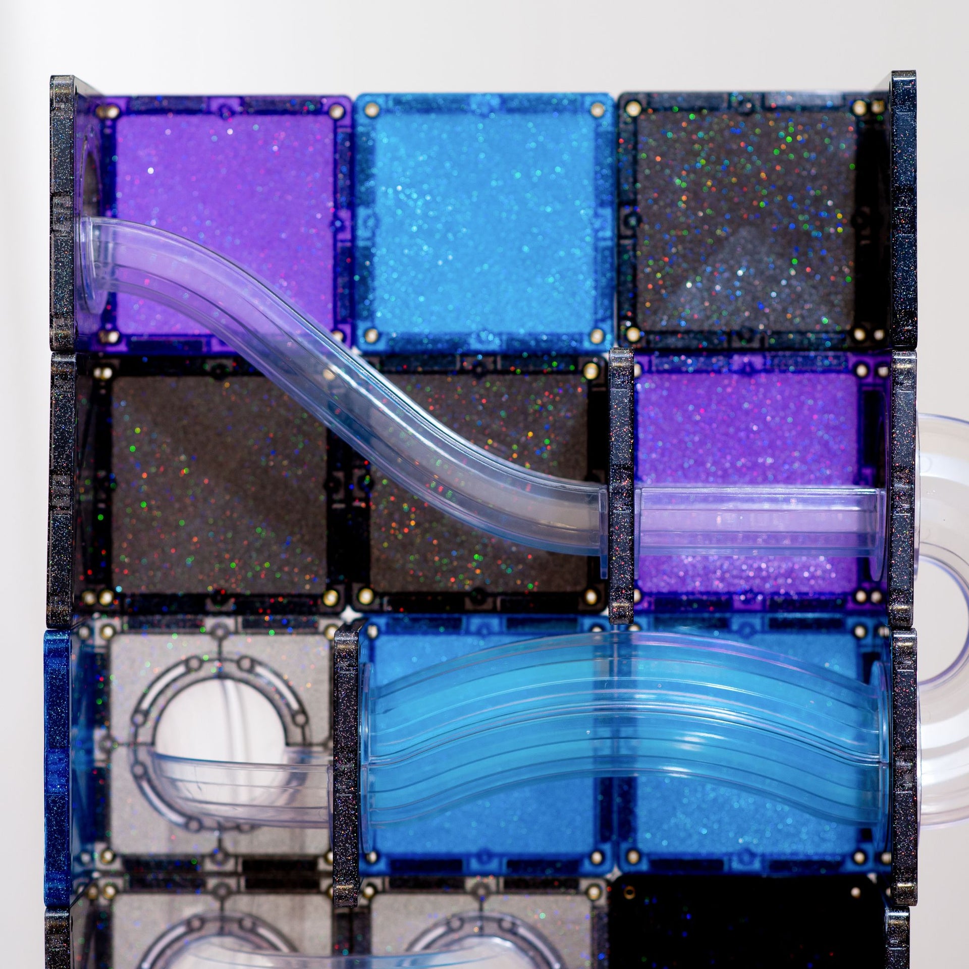 CONNETIX Magnetic Tiles 61 Piece Ball Run Galaxy Pack