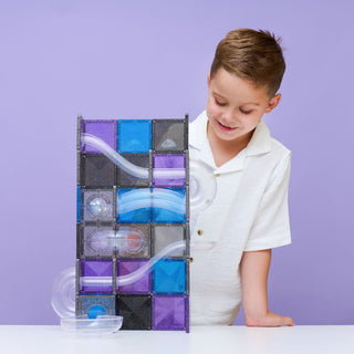 CONNETIX Magnetic Tiles 61 Piece Ball Run Galaxy Pack