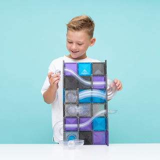 CONNETIX Magnetic Tiles 61 Piece Ball Run Galaxy Pack