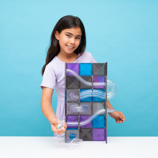 CONNETIX Magnetic Tiles 61 Piece Ball Run Galaxy Pack