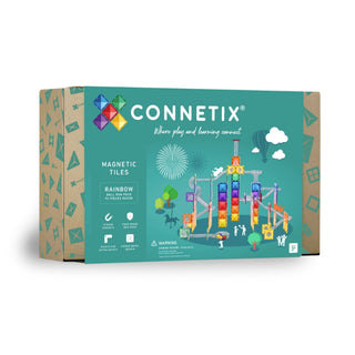 CONNETIX Magnetic Tiles 92 Piece Rainbow Ball Run Pack