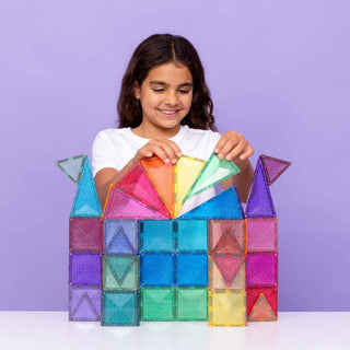 Connetix Magnetic Tiles 48 Piece Castle Glitter Pack