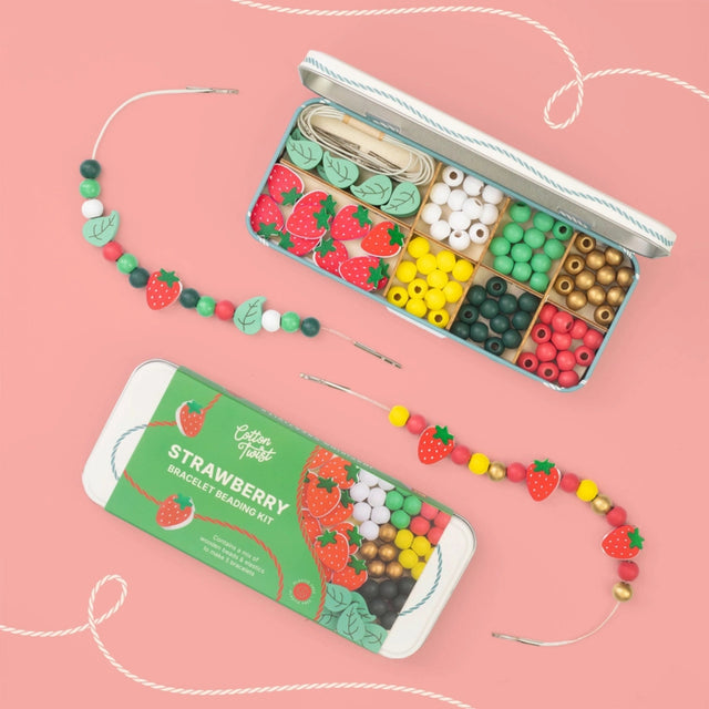 Cotton Twist Bracelet Beading Kit - Strawberry