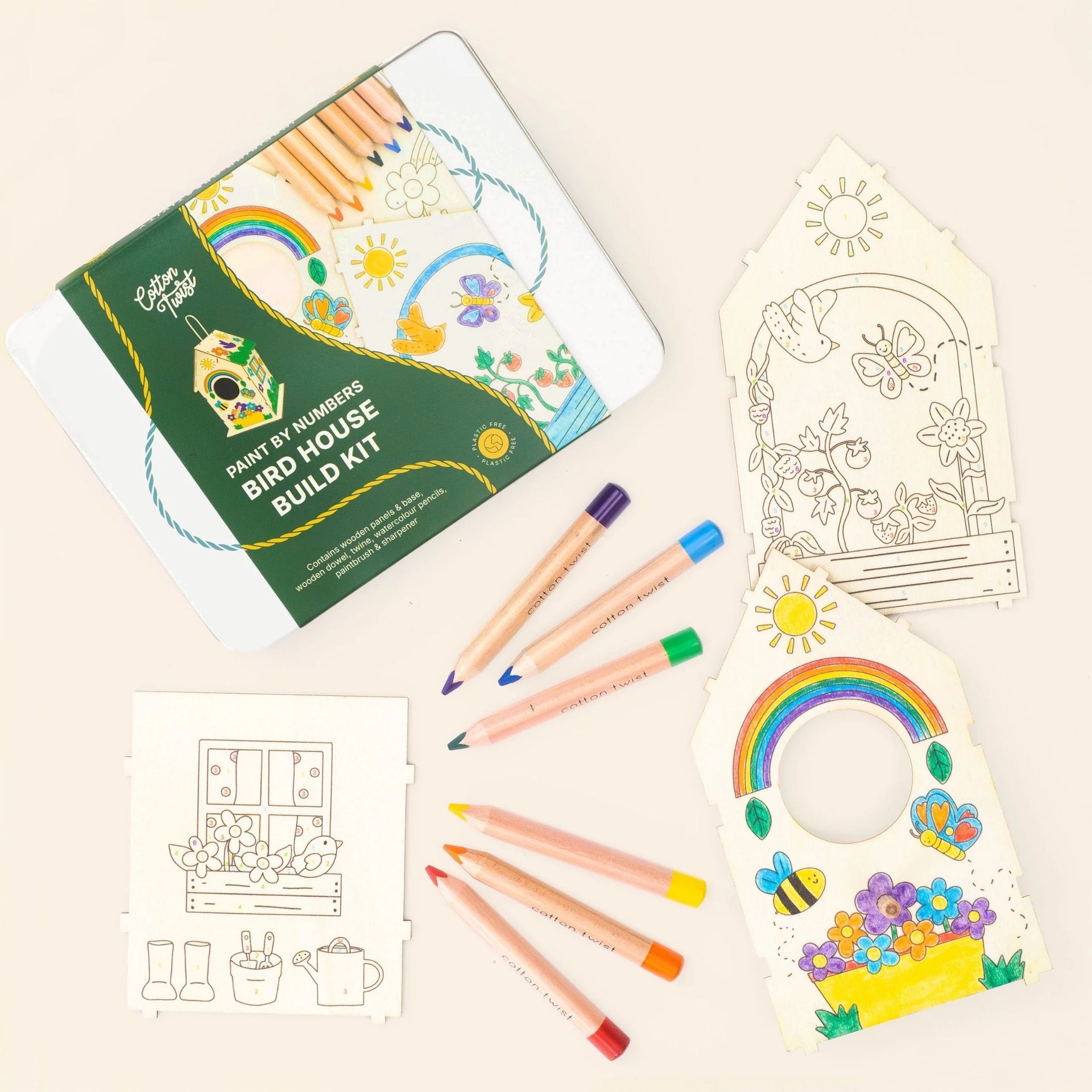 Cotton Twist Paint By Numbers Bird House Kit