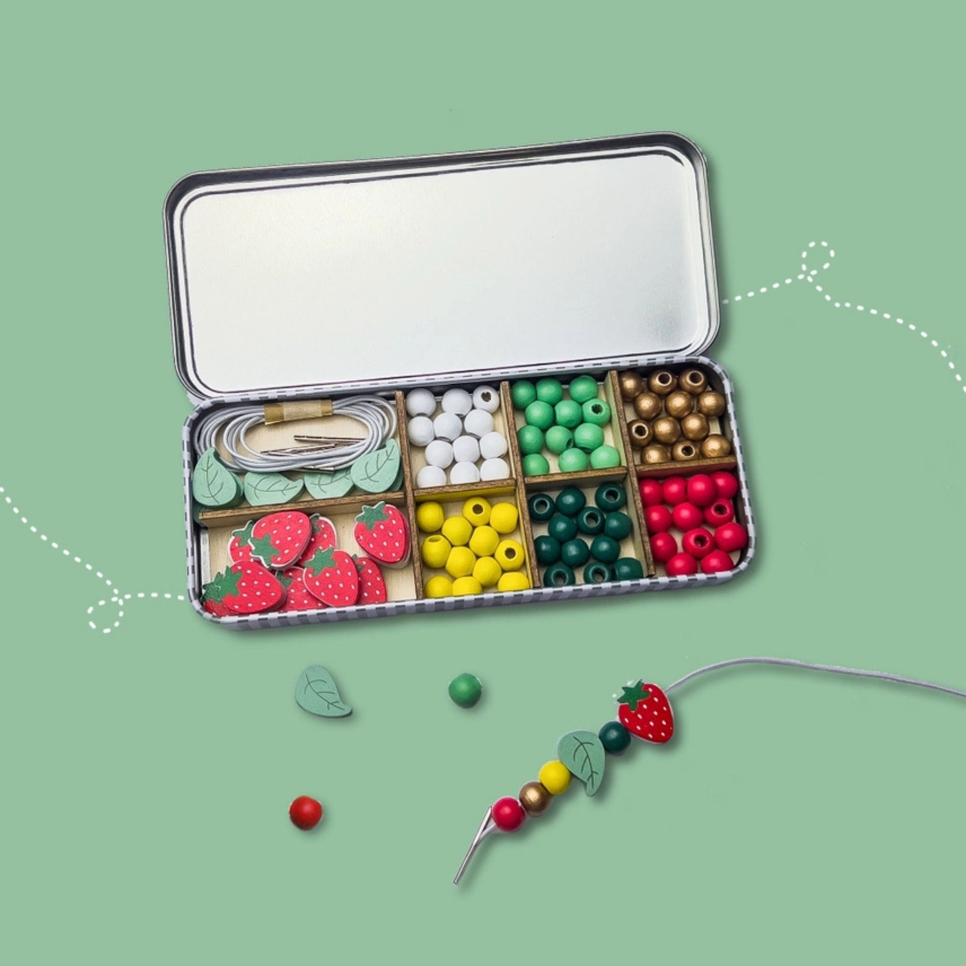 Cotton Twist Bracelet Beading Kit - Strawberry