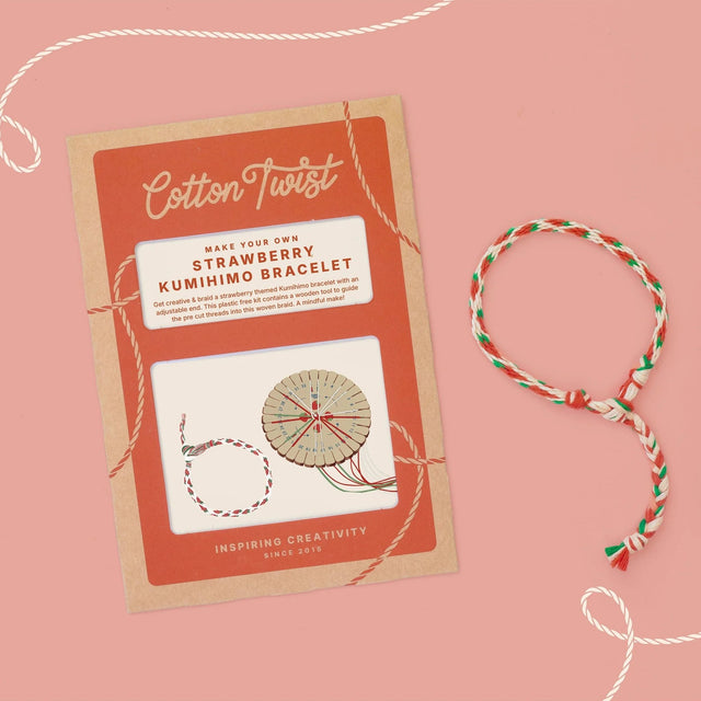 Cotton Twist Make Your Own Strawberry Kumihimo Bracelet Kit