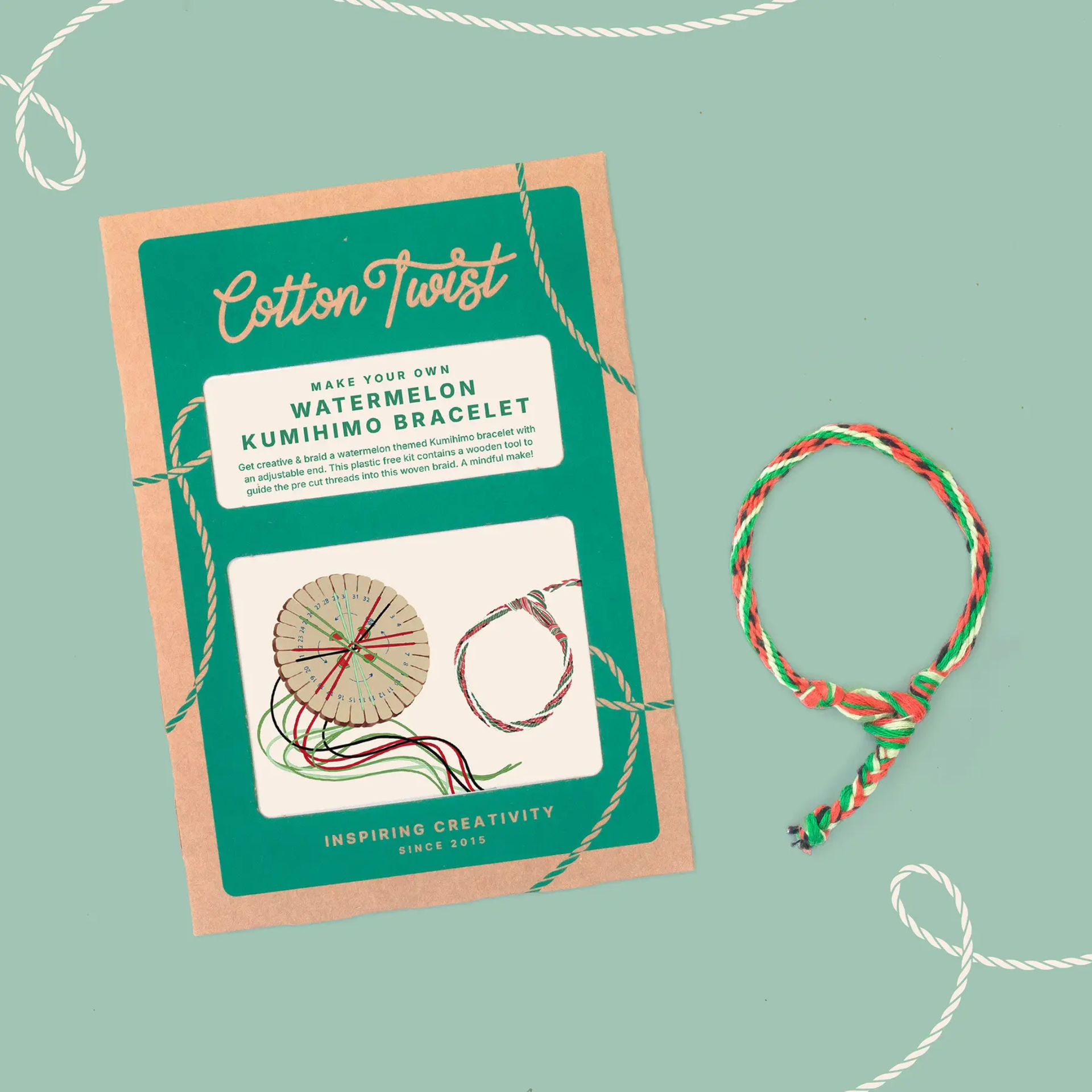 Cotton Twist Make Your Own Watermelon Kumihimo Bracelet Kit