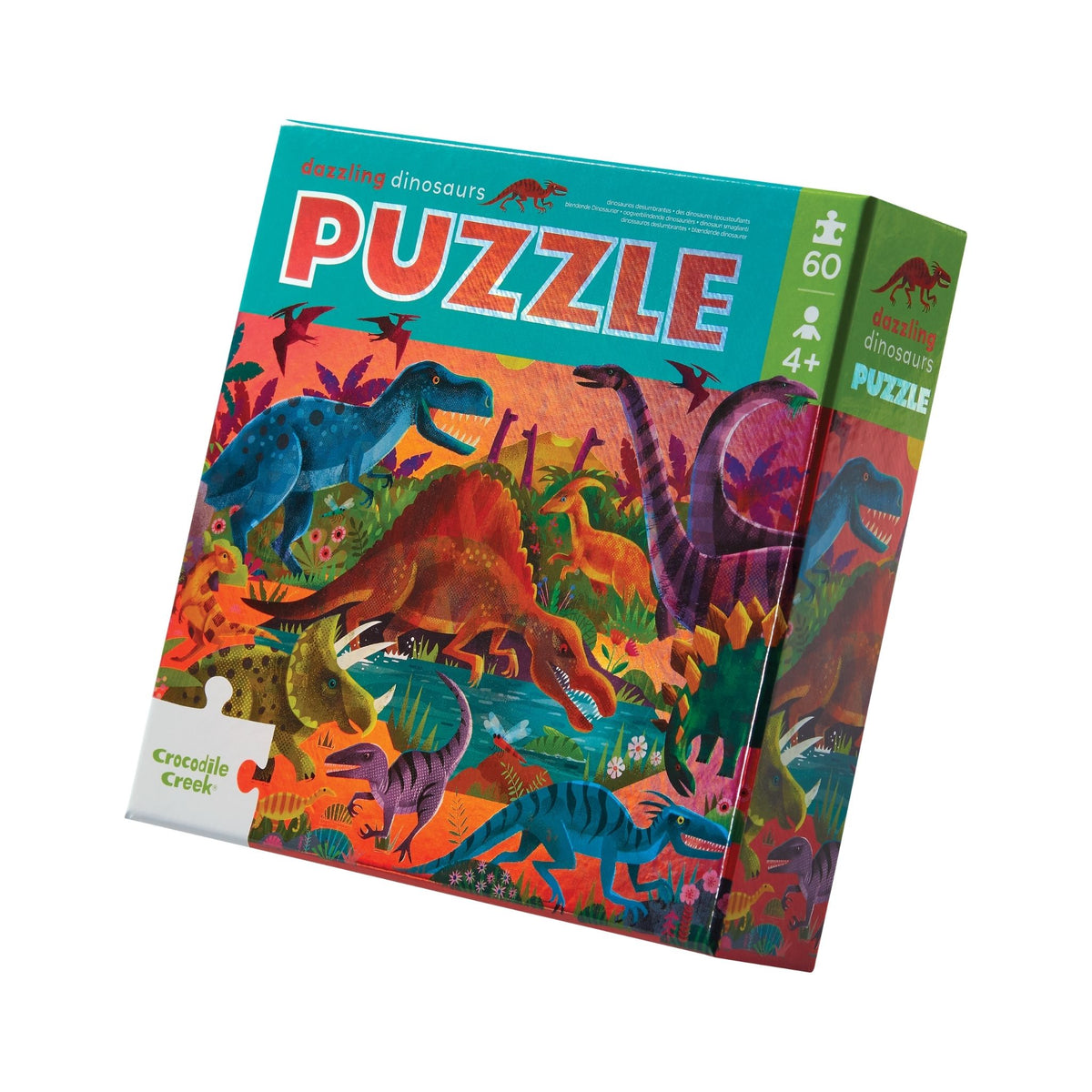 Crocodile Creek Dazzling Dinosaurs Holographic Puzzle - 60 Piece