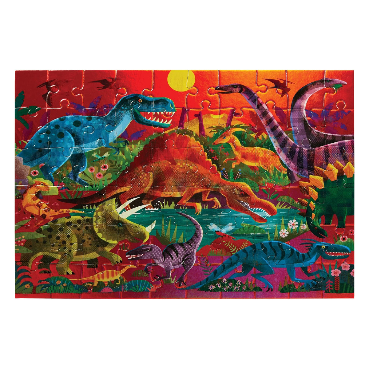 Crocodile Creek Dazzling Dinosaurs Holographic Puzzle - 60 Piece