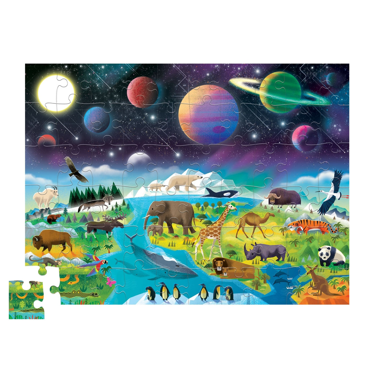Crocodile Creek Earth & Space Above & Below Puzzle - 60 Piece