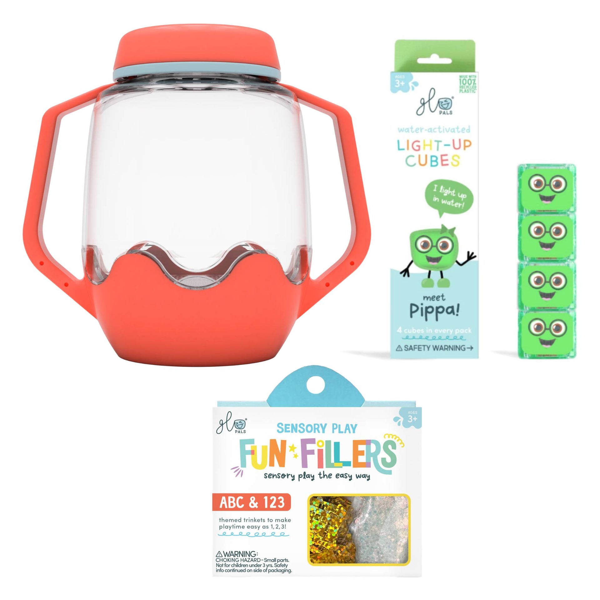 Glo Pals Build Your Own Sensory Jar - Coral