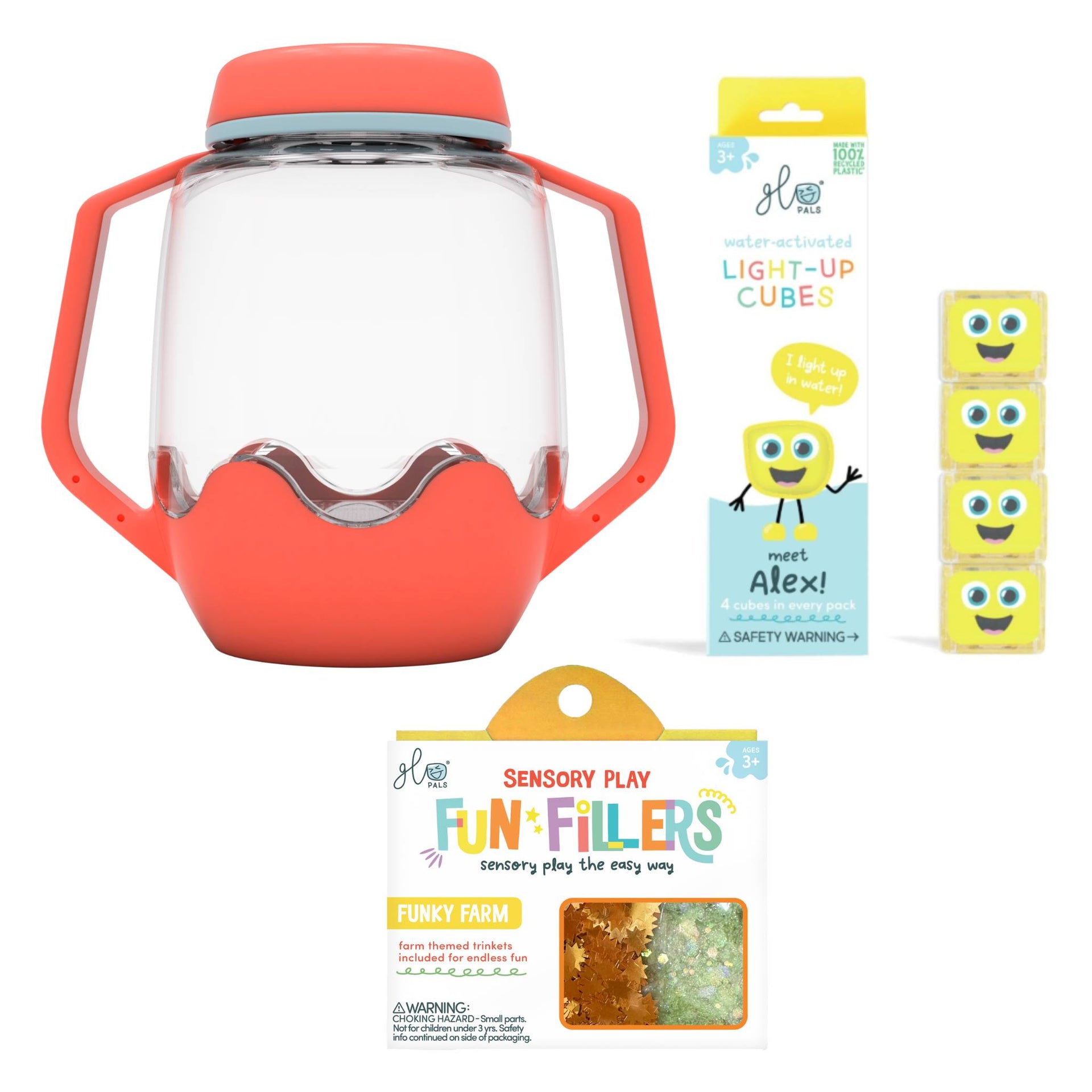 Glo Pals Build Your Own Sensory Jar - Coral