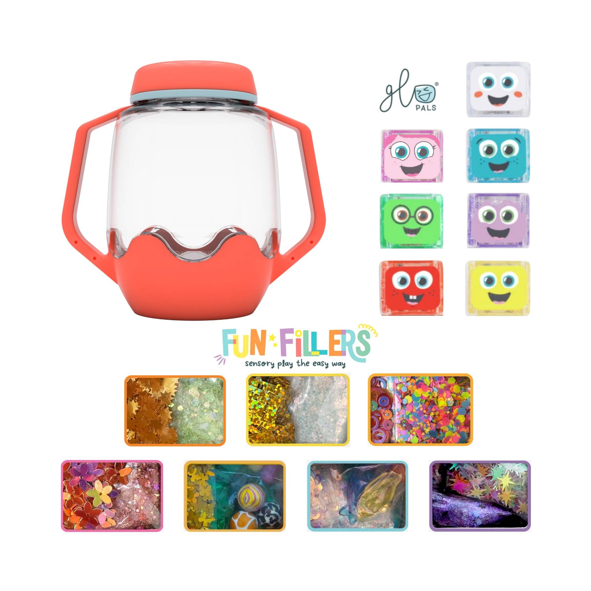 Glo Pals Build Your Own Sensory Jar - Coral