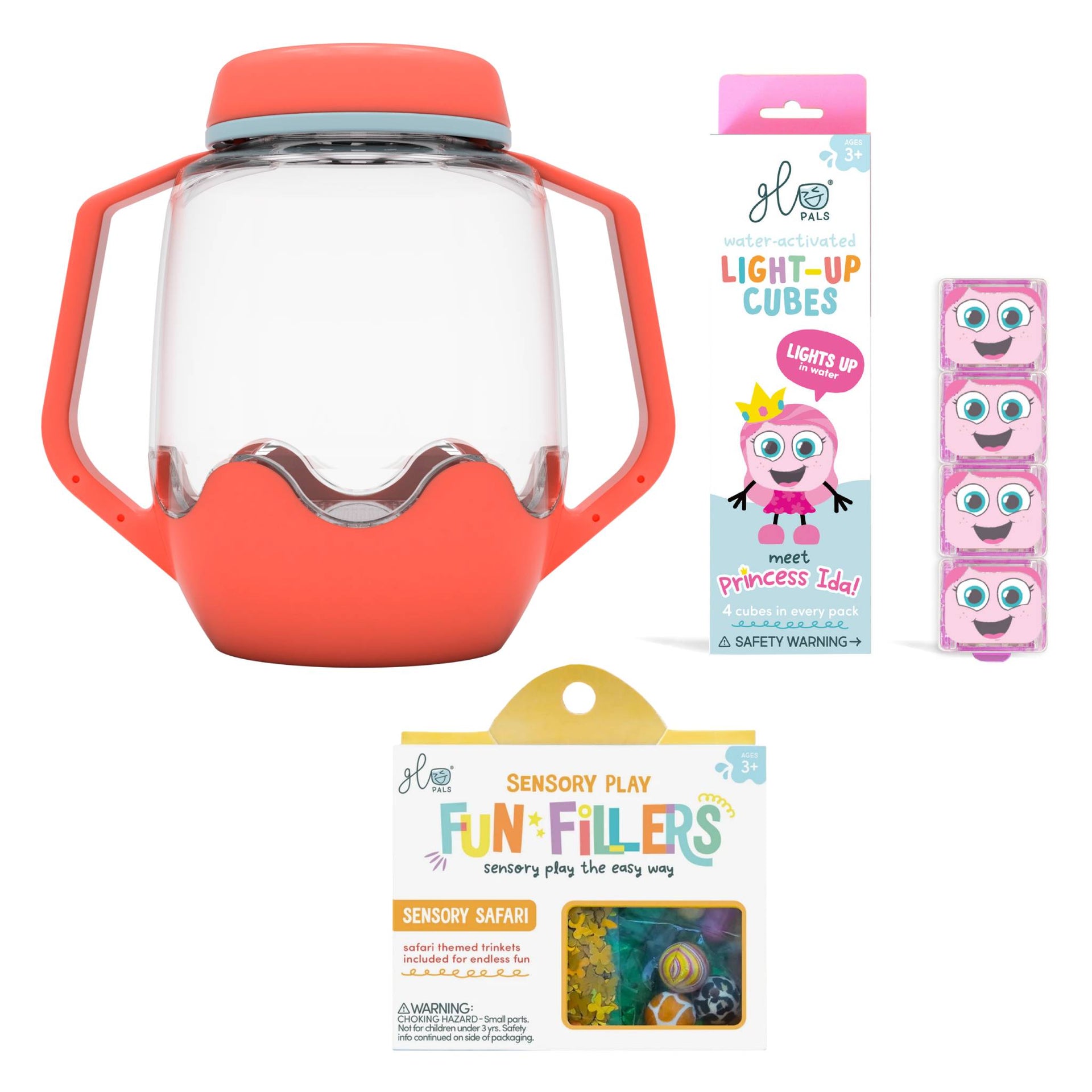 Glo Pals Build Your Own Sensory Jar - Coral