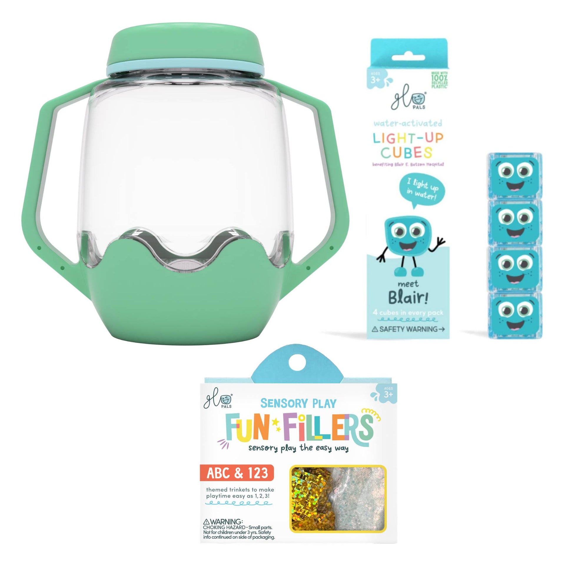 Glo Pals Build Your Own Sensory Jar - Teal
