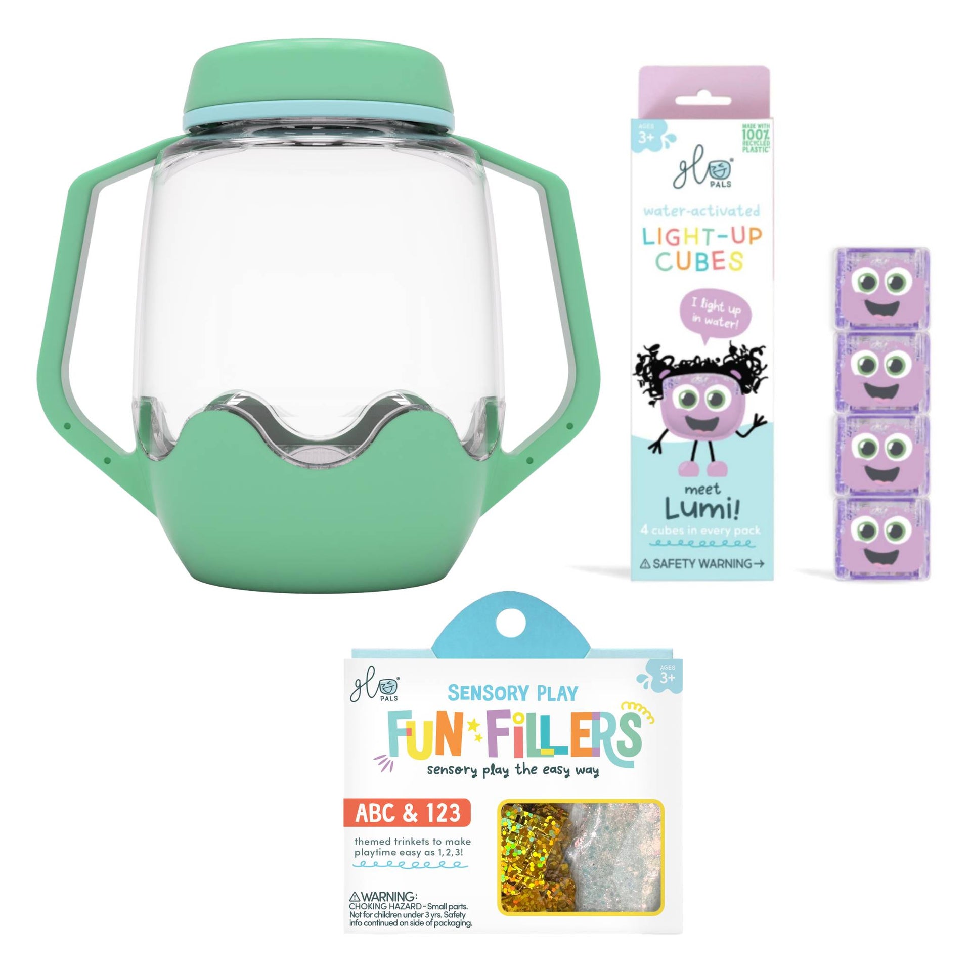 Glo Pals Build Your Own Sensory Jar - Teal