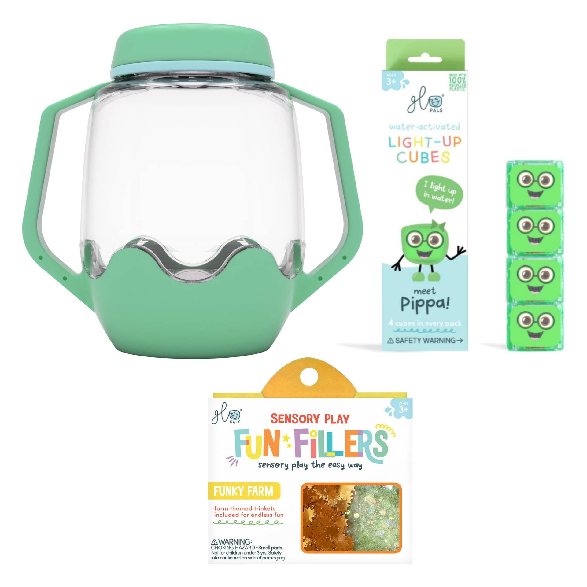 Glo Pals Build Your Own Sensory Jar - Teal
