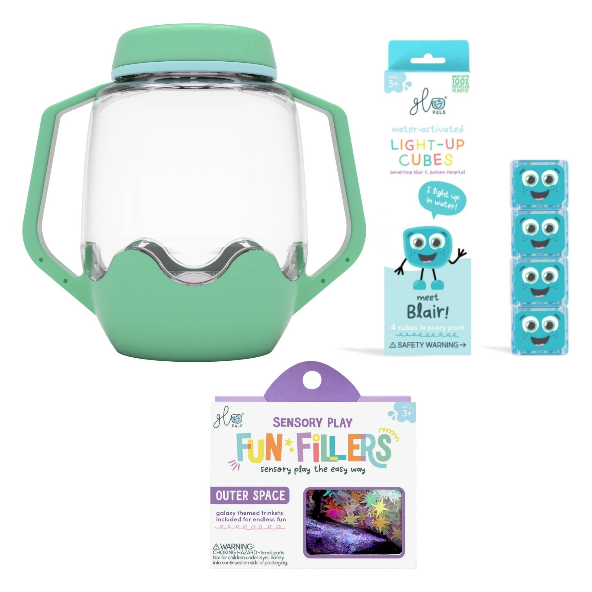 Glo Pals Build Your Own Sensory Jar - Teal