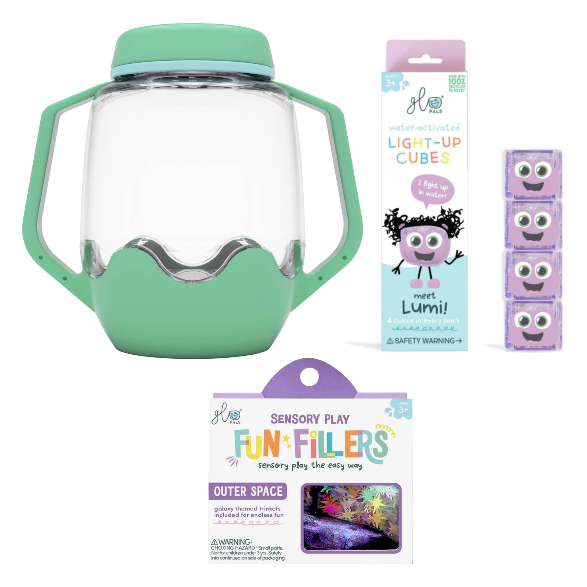 Glo Pals Build Your Own Sensory Jar - Teal