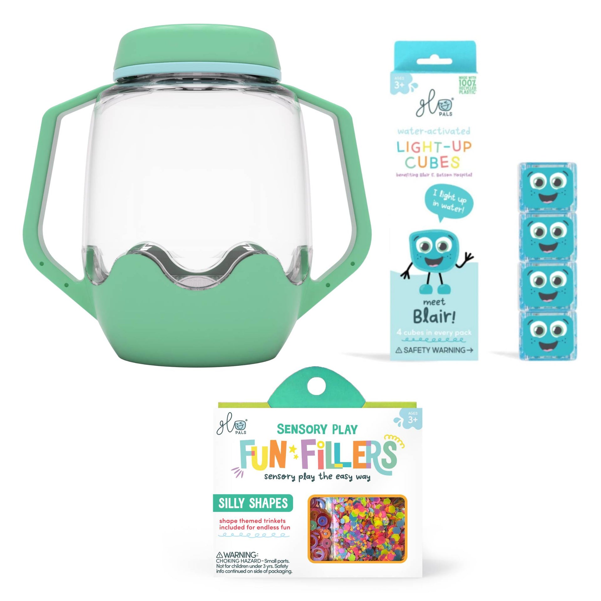 Glo Pals Build Your Own Sensory Jar - Teal