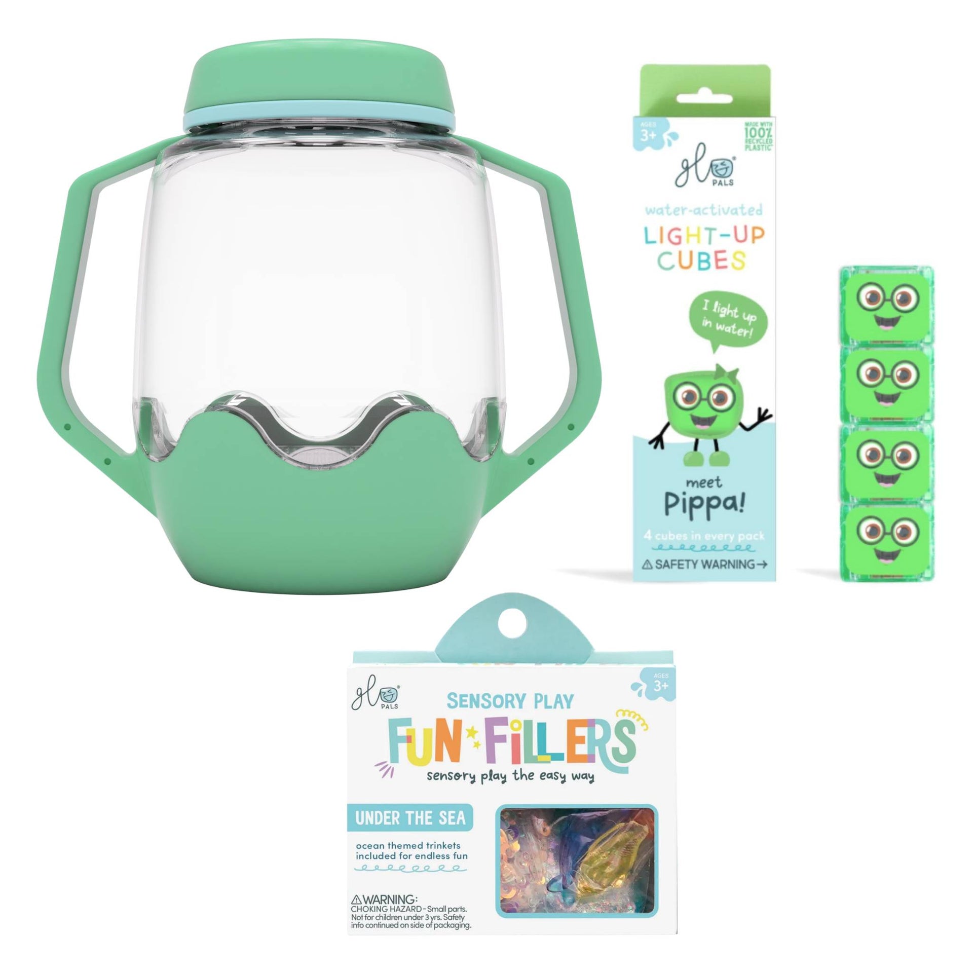Glo Pals Build Your Own Sensory Jar - Teal