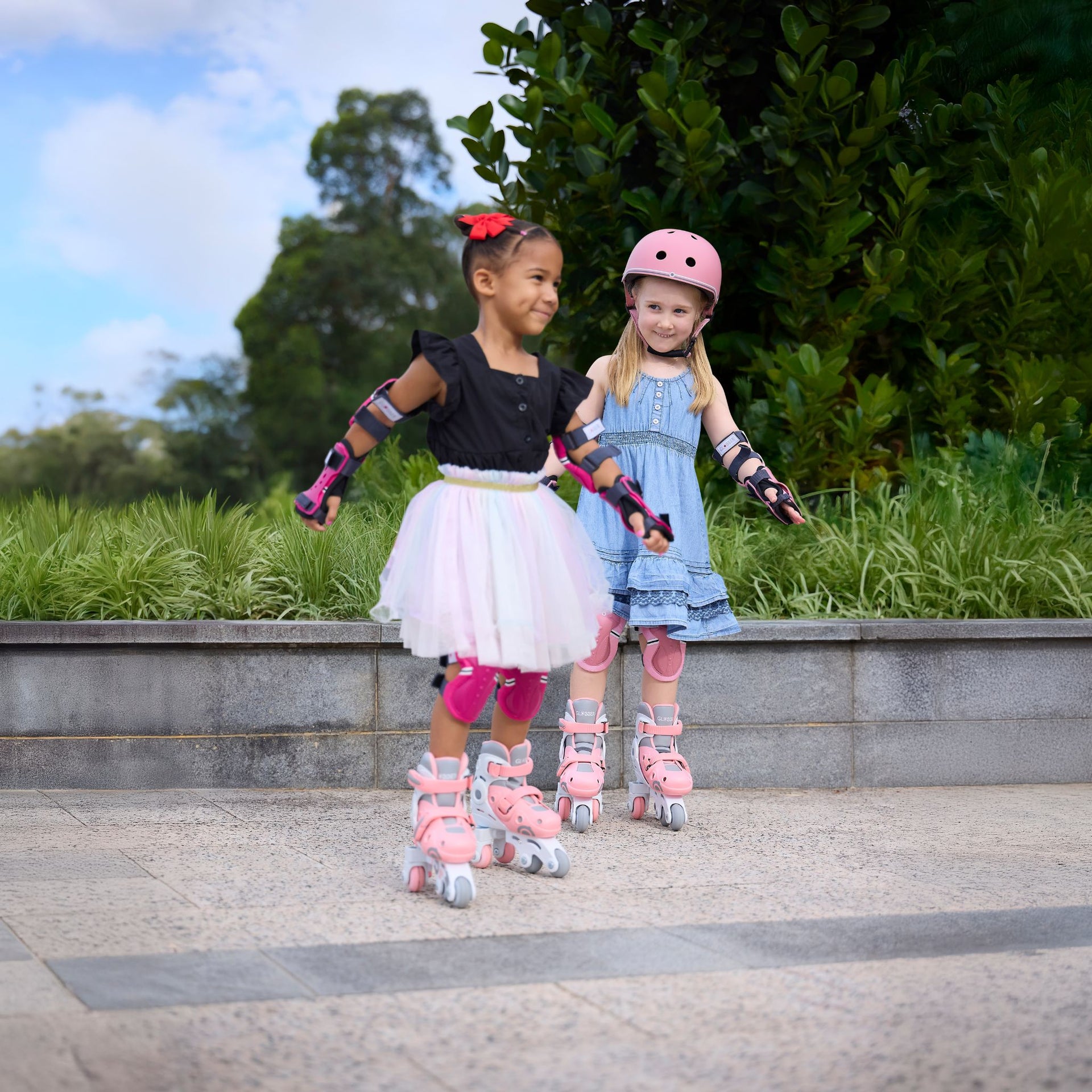 Globber 2 in 1 Learning Skates - Pastel Pink