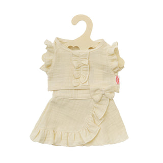Heless Doll Ruffle Top and Skirt Set - Ecru