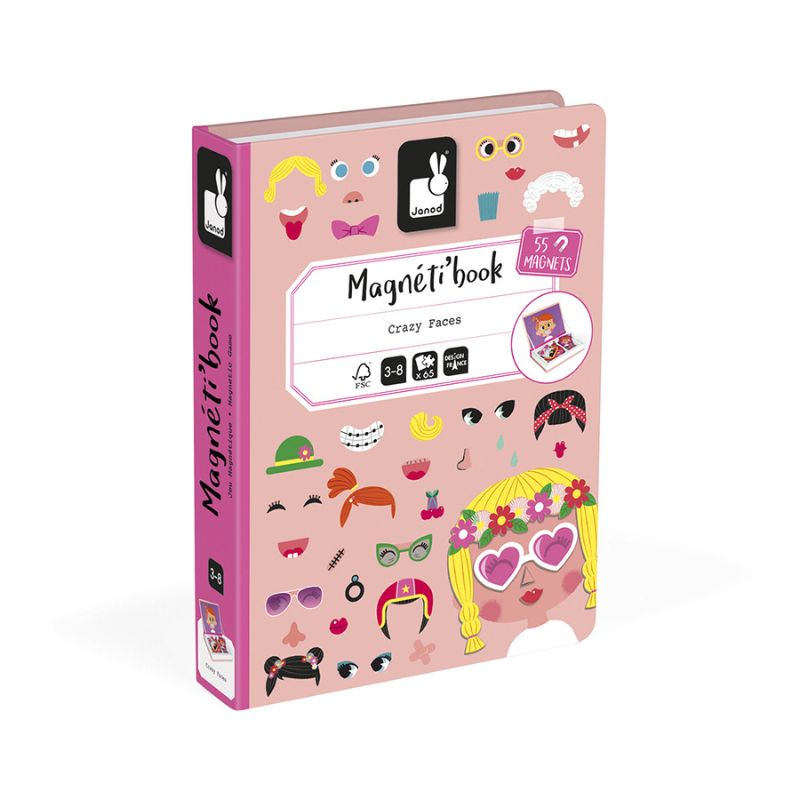 Janod Girl's Crazy Faces Magneti'Book