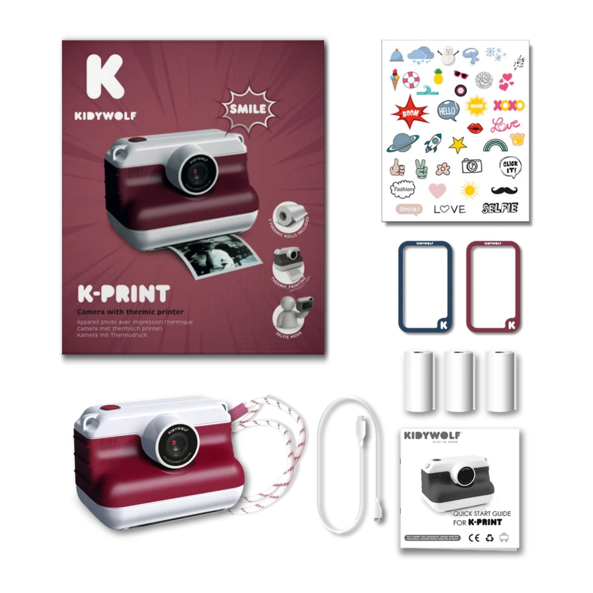Kidywolf K-Print Camera - Red