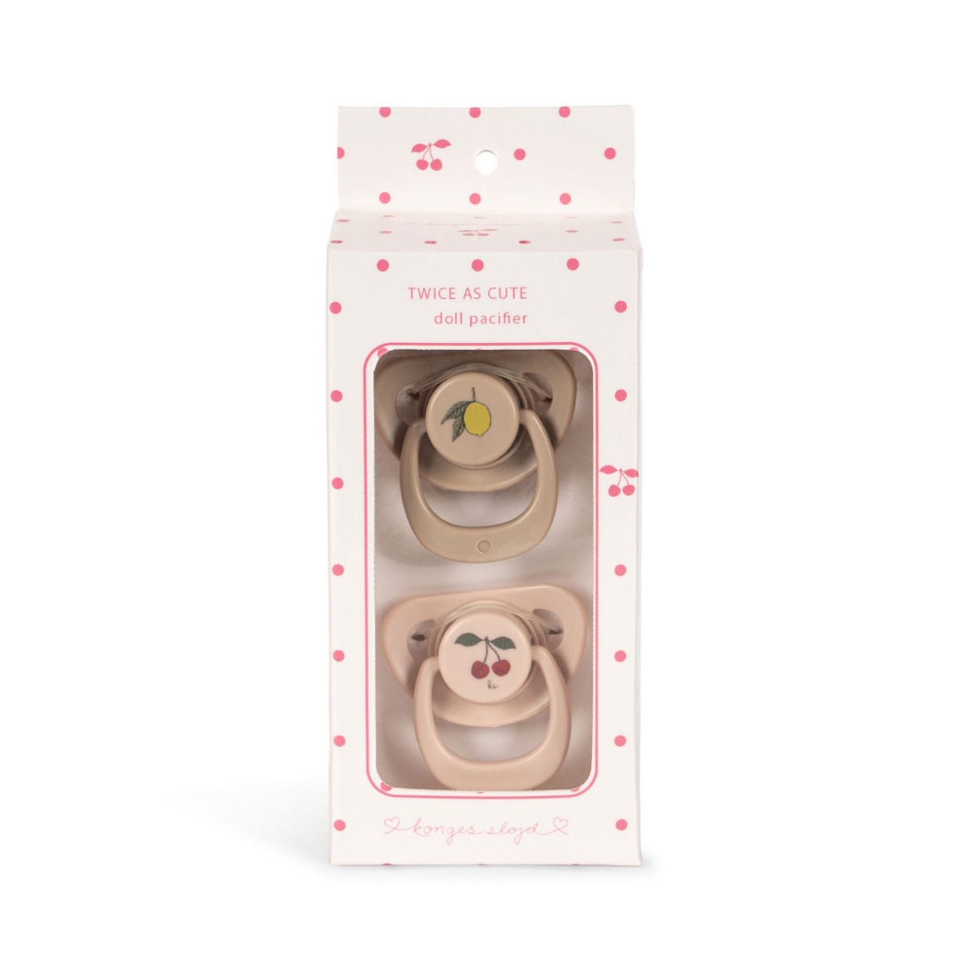 Konges Sløjd Doll Pacifiers 2 Pack - Cherry/Lemon