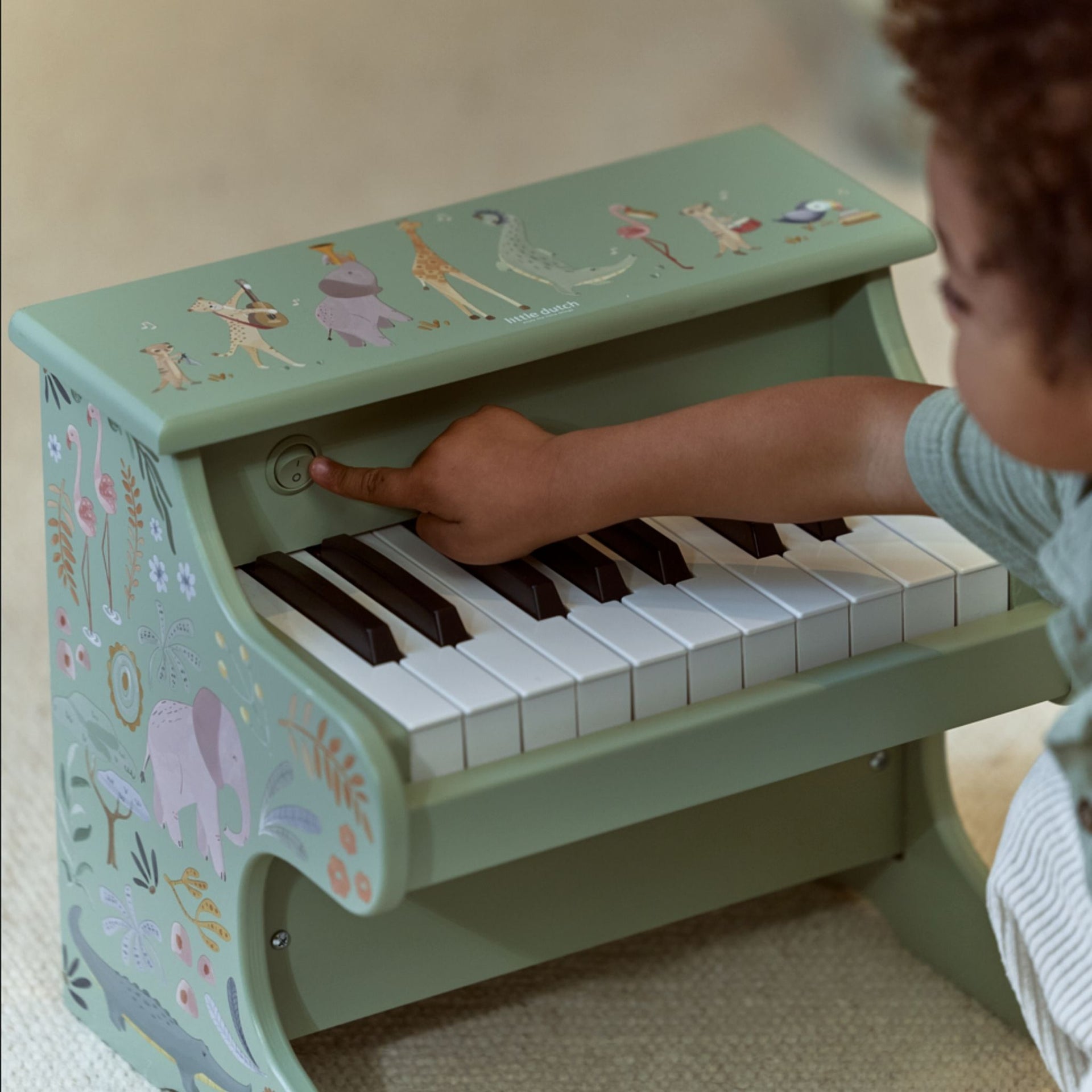 Little Dutch Wooden Piano Green - Safari Friends