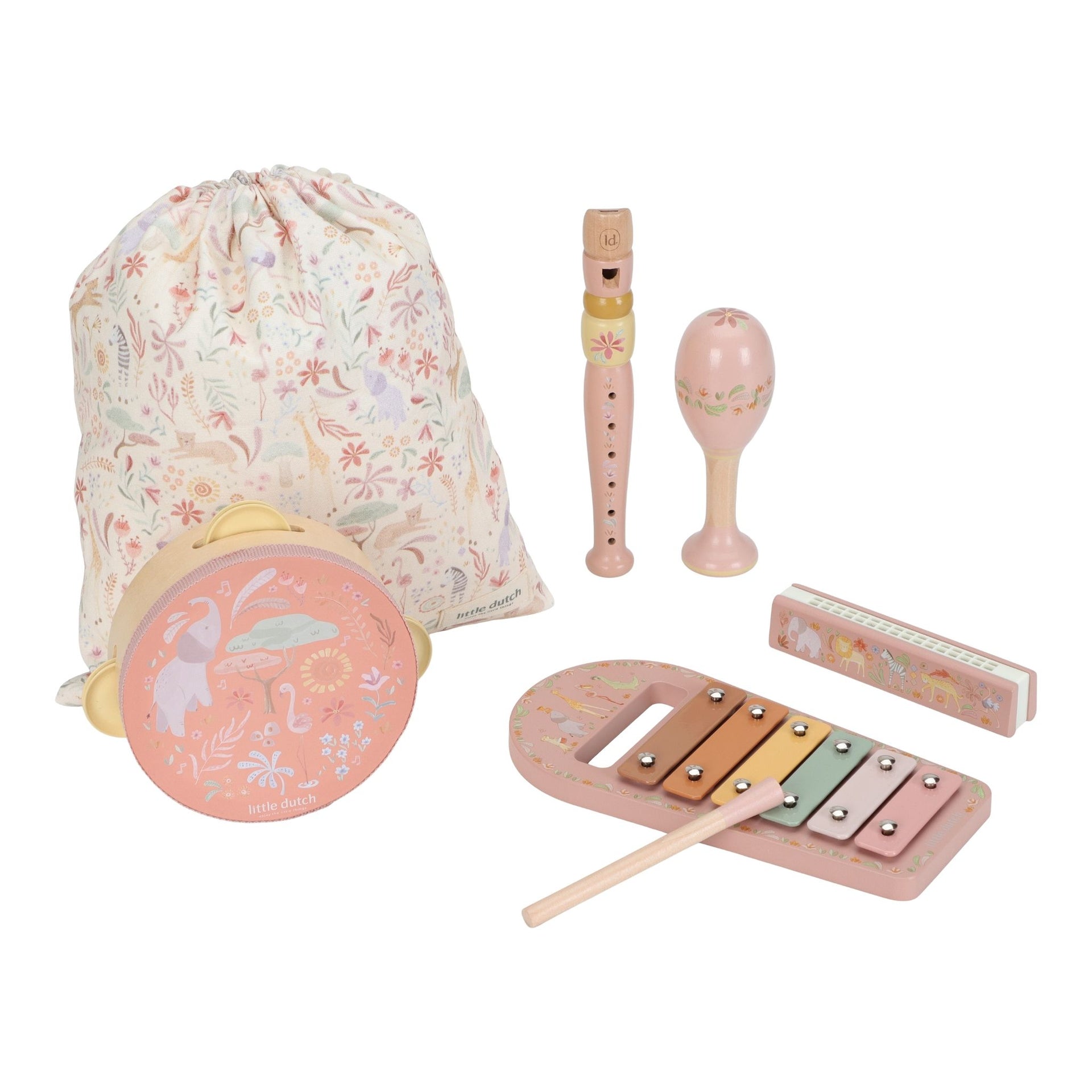 Little Dutch Music Set Pink - Safari Friends